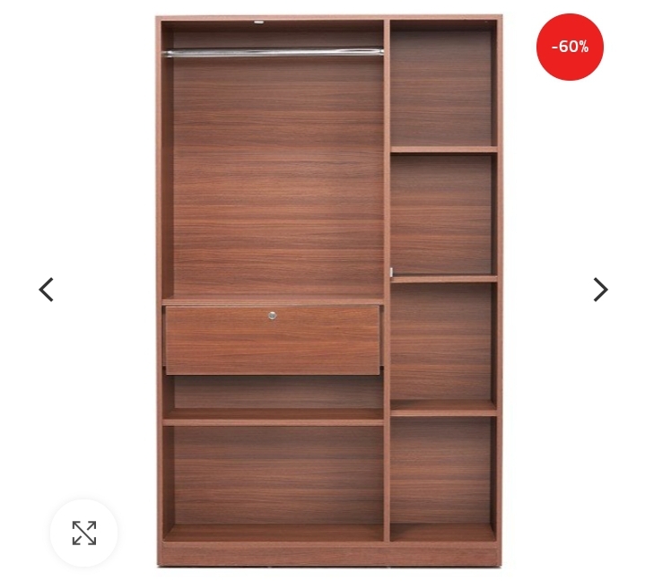 Manhattan Basic’s Classic Walnut Three door Wardrobe with Mirror & drawer